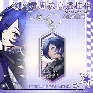 Durable acrylic anime pendant of agent Banyue with a transparent glossy front and protective matte back.