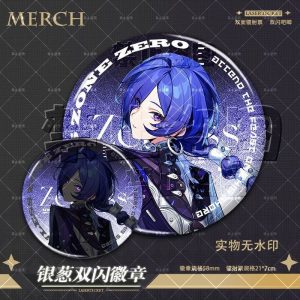 Collective ZZZ Laser Rhapsody badge set with characters Banyue, Billy, and Nangong Yu.