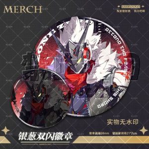 ZZZ 58mm Hyper Commission badge featuring agent Billy with a red double-flash glitter finish.