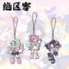 Vibrant ZZZ Eri (Aria) chibi acrylic phone charm with pink hair and white wings.