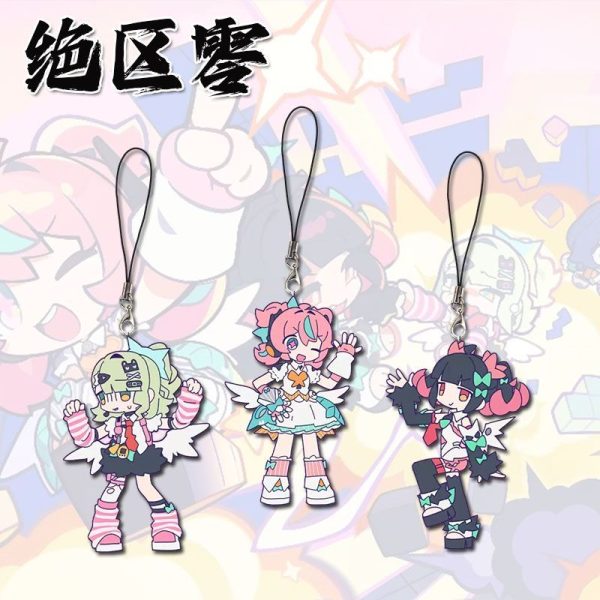 Vibrant ZZZ Eri (Aria) chibi acrylic phone charm with pink hair and white wings.