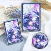 Thick rectangular $6\times 9\text{cm}$ Zenless Zone Zero acrylic mahjong block and a matching round 58mm badge showcasing character Nangong Yu with a purple holographic background layer.