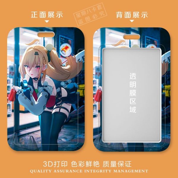Zenless Zone Zero Cissia rigid sliding hard-shell card holder case with transparent scanning window and colorful anime artwork.