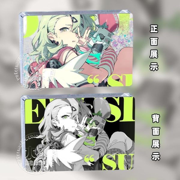 Zenless Zone Zero Angels of Delusion acrylic quicksand bricks featuring Aria, Nangong Yu, and Sunna with colorful front artwork and monochrome shadow art backs.