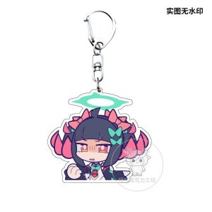 Funny ZZZ Nangong Yu chibi acrylic keychains with various emoji expressions like crying, singing, and smug faces.