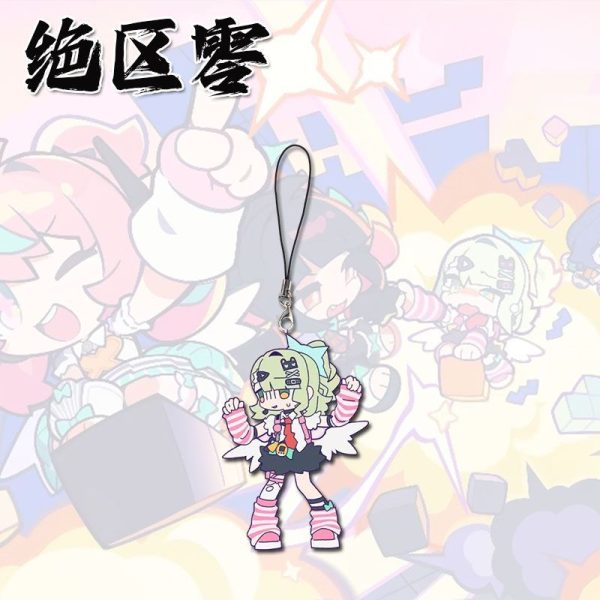 Vibrant ZZZ Eri (Aria) chibi acrylic phone charm with pink hair and white wings.