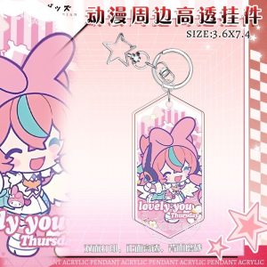 ZZZ "Angels of Delusion" linked acrylic keychain with chibi heads of Eri, Nangong Yu, and Chinatsu.