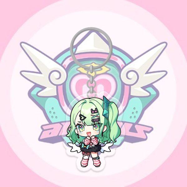 Collection of four ZZZ "Angels of Delusion" acrylic keychains featuring Nangong Yu, Eri, Sunna, and Miss Zhao.