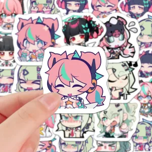 Various colorful ZZZ chibi stickers of Sunna, Eri, and Nangong Yu showing funny expressions for laptop and notebook decoration.