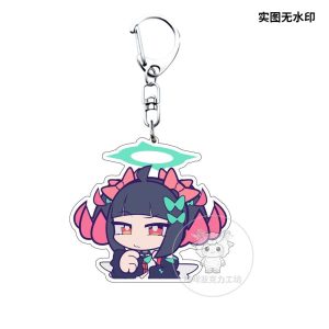 Funny ZZZ Nangong Yu chibi acrylic keychains with various emoji expressions like crying, singing, and smug faces.
