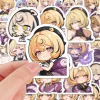 A collection of high-definition die-cut Zenless Zone Zero vinyl chibi stickers showing various cute, tentacled expressions of character Eridheiry with short blonde hair and purple outfits.
