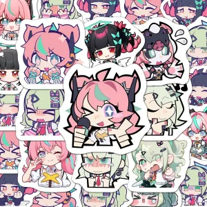 Zenless Zone Zero Angels of Delusion chibi sticker set featuring Sunna, Aria, and Nangong Yu character designs for notebooks and laptops ZZZ.