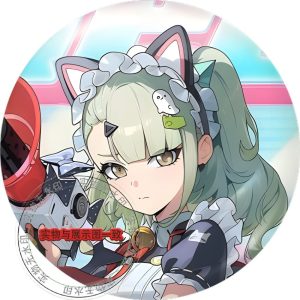 Zenless Zone Zero Sunna (Chinatsu) anime badge featuring a vibrant rainbow holographic effect.