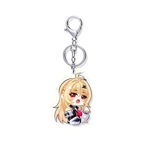 Zenless Zone Zero Cissia chibi acrylic keychain series showing different expressions like happy, surprised, and pouting.