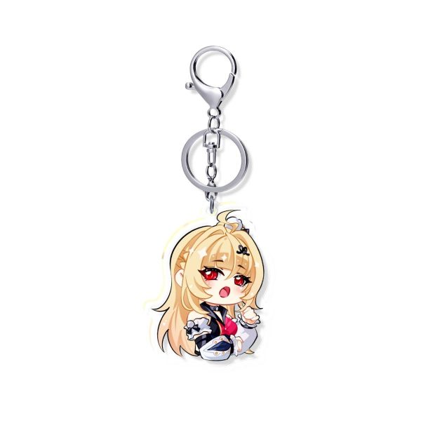 Zenless Zone Zero Cissia chibi acrylic keychain series showing different expressions like happy, surprised, and pouting.