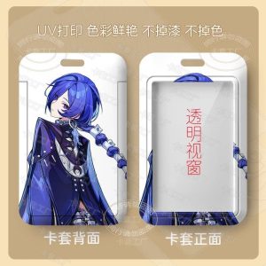 : ZZZ Pulomiya blue-haired agent sliding card holder with a transparent viewing window and vibrant UV-printed character art.