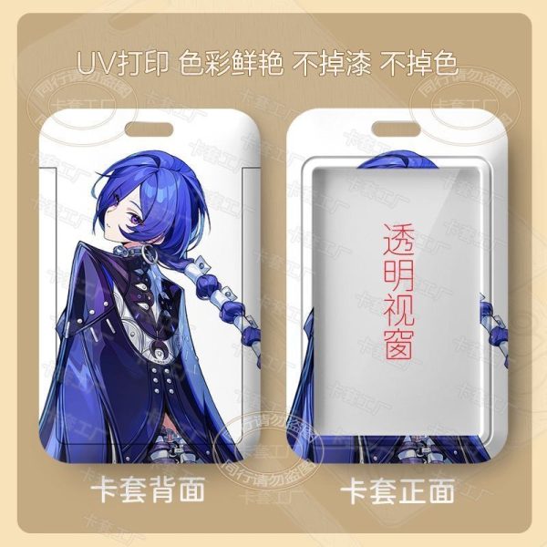 : ZZZ Pulomiya blue-haired agent sliding card holder with a transparent viewing window and vibrant UV-printed character art.