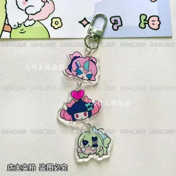 Cute Zenless Zone Zero acrylic keychain featuring chibi anime characters, transparent pendant keyring for keys, backpack, purse, handbag and accessories, double-sided collectible charm for fans of the Zenless Zone Zero game.
