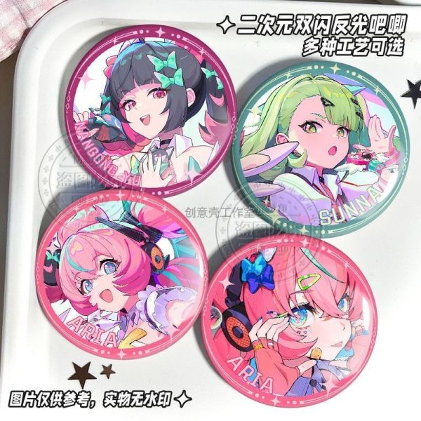 : High-definition Zenless Zone Zero Eri (Aria) badge featuring the Angels of Delusion theme and reflective coating.