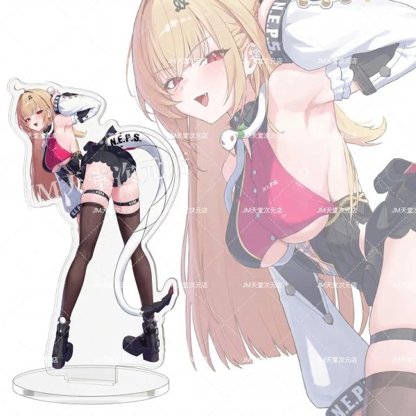 High-definition ZZZ Cissia acrylic standee on a table, featuring the Metropolitan Order agent with a stable clear base.