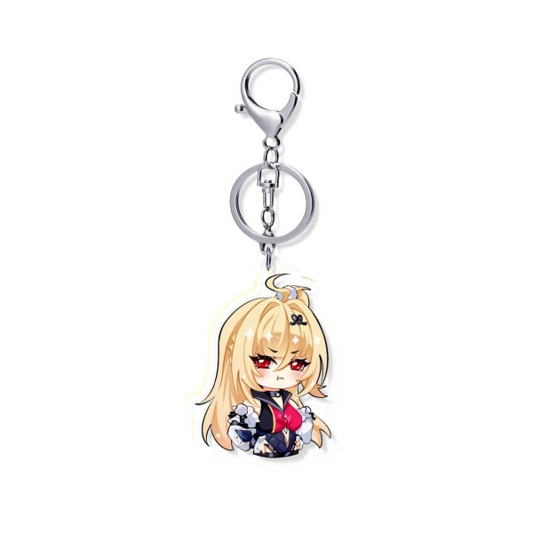Zenless Zone Zero Cissia chibi acrylic keychain series showing different expressions like happy, surprised, and pouting.