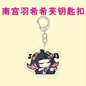 Cute chibi ZZZ acrylic keychains of Nangong Yu and Cissia with funny expression poses for school bag decoration.