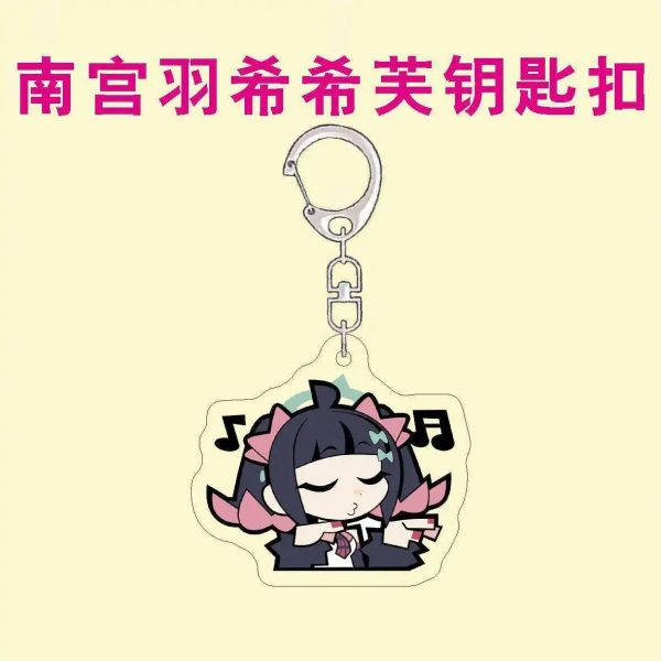Cute chibi ZZZ acrylic keychains of Nangong Yu and Cissia with funny expression poses for school bag decoration.