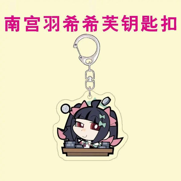 Cute chibi ZZZ acrylic keychains of Nangong Yu and Cissia with funny expression poses for school bag decoration.
