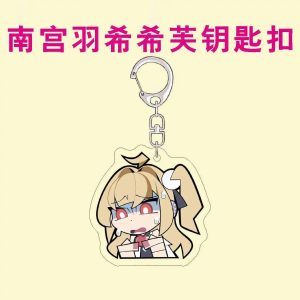 Cute chibi ZZZ acrylic keychains of Nangong Yu and Cissia with funny expression poses for school bag decoration.