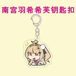 Cute chibi ZZZ acrylic keychains of Nangong Yu and Cissia with funny expression poses for school bag decoration.