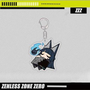 ZZZ Hoshimi Miyabi Gamer Chibi Keychain | Premium Zenless Zone Zero Section 6 Emoji Series