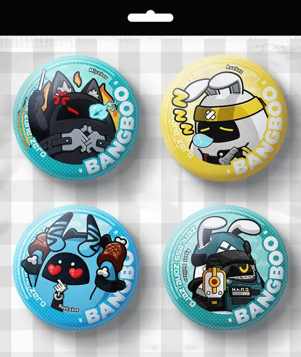 Zenless Zone Zero anime collectible button badge featuring character artwork, premium round pin for backpacks, jackets, hats, bags and accessories, perfect HoYoverse game merchandise for fans.