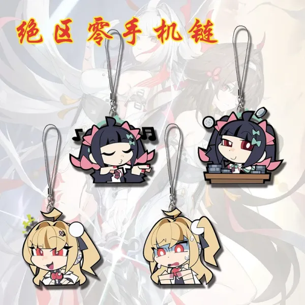 Zenless Zone Zero anime keychain featuring character artwork, acrylic, plush or silicone hanging charm for keys, backpacks, handbags and accessories, collectible HoYoverse game merchandise for fans.