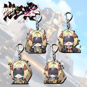 Bring a playful touch of New Eridu pop culture and tactical street aesthetics straight into your daily carry with the Trigger Chibi Expression Keychain Series. Moving past standard high-intensity combat animations, this custom fan-art collection captures the visor-wearing agent pulling a variety of comically cute faces: • Four Delightful Expression Variations: Collect your favorite moods or the entire character set: o Confused Question Mark (Design 1): Features Trigger looking off-center with a bright yellow question mark floating over her blonde hair, detailed with her signature dark visor and high-collar tactical vest. o Sleepy Drool Emote (Design 2): A comically relaxed look showing a tiny bubble pop near her mouth as she dozes off under her heavy headwear pieces. o Fluffy Neko Ears (Design 3): An absolutely precious design transforming her silhouette with matching tan-and-pink cat ears while she holds onto her gear loops. o Heart Hands Love (Design 4): A sweet portrait capturing Trigger smiling warmly while forming a bright red heart shape with her gloved hands. • Premium Double-Sided Lamination: Printed using rich, high-saturation inks permanently sealed between layers of optical-grade clear acrylic sheets. This professional sandwich crafting method ensures her light blonde hair, red triangular hair ornaments, and visor lines stay entirely waterproof and scratch-proof against keys. • Laser Die-Cut Smooth Borders: Every single pendant is precision-milled with a clear outer boundary outline. The completely smooth finish ensures it stays snag-free, keeping it safe against smartphone screen covers, tablet sleeves, or delicate clothing fabrics.