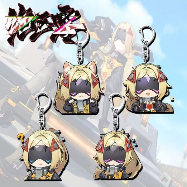Bring a playful touch of New Eridu pop culture and tactical street aesthetics straight into your daily carry with the Trigger Chibi Expression Keychain Series. Moving past standard high-intensity combat animations, this custom fan-art collection captures the visor-wearing agent pulling a variety of comically cute faces: • Four Delightful Expression Variations: Collect your favorite moods or the entire character set: o Confused Question Mark (Design 1): Features Trigger looking off-center with a bright yellow question mark floating over her blonde hair, detailed with her signature dark visor and high-collar tactical vest. o Sleepy Drool Emote (Design 2): A comically relaxed look showing a tiny bubble pop near her mouth as she dozes off under her heavy headwear pieces. o Fluffy Neko Ears (Design 3): An absolutely precious design transforming her silhouette with matching tan-and-pink cat ears while she holds onto her gear loops. o Heart Hands Love (Design 4): A sweet portrait capturing Trigger smiling warmly while forming a bright red heart shape with her gloved hands. • Premium Double-Sided Lamination: Printed using rich, high-saturation inks permanently sealed between layers of optical-grade clear acrylic sheets. This professional sandwich crafting method ensures her light blonde hair, red triangular hair ornaments, and visor lines stay entirely waterproof and scratch-proof against keys. • Laser Die-Cut Smooth Borders: Every single pendant is precision-milled with a clear outer boundary outline. The completely smooth finish ensures it stays snag-free, keeping it safe against smartphone screen covers, tablet sleeves, or delicate clothing fabrics.