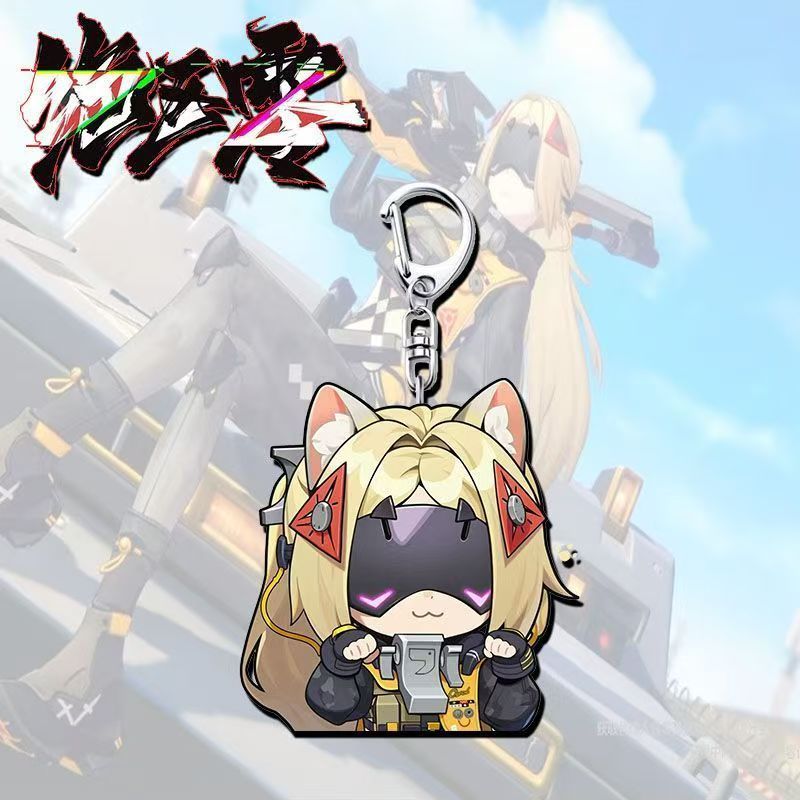 Bring a playful touch of New Eridu pop culture and tactical street aesthetics straight into your daily carry with the Trigger Chibi Expression Keychain Series. Moving past standard high-intensity combat animations, this custom fan-art collection captures the visor-wearing agent pulling a variety of comically cute faces:
•	Four Delightful Expression Variations: Collect your favorite moods or the entire character set:
o	Confused Question Mark (Design 1): Features Trigger looking off-center with a bright yellow question mark floating over her blonde hair, detailed with her signature dark visor and high-collar tactical vest.
o	Sleepy Drool Emote (Design 2): A comically relaxed look showing a tiny bubble pop near her mouth as she dozes off under her heavy headwear pieces.
o	Fluffy Neko Ears (Design 3): An absolutely precious design transforming her silhouette with matching tan-and-pink cat ears while she holds onto her gear loops.
o	Heart Hands Love (Design 4): A sweet portrait capturing Trigger smiling warmly while forming a bright red heart shape with her gloved hands.
•	Premium Double-Sided Lamination: Printed using rich, high-saturation inks permanently sealed between layers of optical-grade clear acrylic sheets. This professional sandwich crafting method ensures her light blonde hair, red triangular hair ornaments, and visor lines stay entirely waterproof and scratch-proof against keys.
•	Laser Die-Cut Smooth Borders: Every single pendant is precision-milled with a clear outer boundary outline. The completely smooth finish ensures it stays snag-free, keeping it safe against smartphone screen covers, tablet sleeves, or delicate clothing fabrics.
