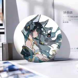 ZZZ Hoshimi Miyabi Premium Quicksand Mahjong Block & Badge Set | Deluxe Zenless Zone Zero Liquid Glitter Acrylic Ornament