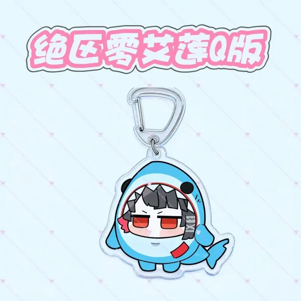 Zenless Zone Zero anime keychain featuring character artwork, acrylic, plush or silicone hanging charm for keys, backpacks, handbags and accessories, collectible HoYoverse game merchandise for fans.