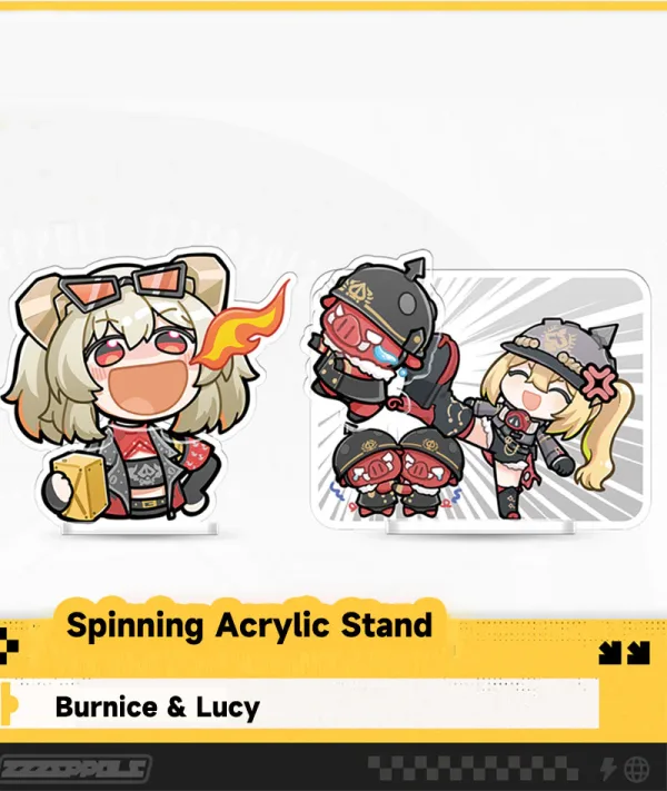 Zenless Zone Zero anime acrylic stand featuring detailed character artwork, premium transparent display figure for desks, shelves, gaming setups, room decor and collectible HoYoverse merchandise for fans.