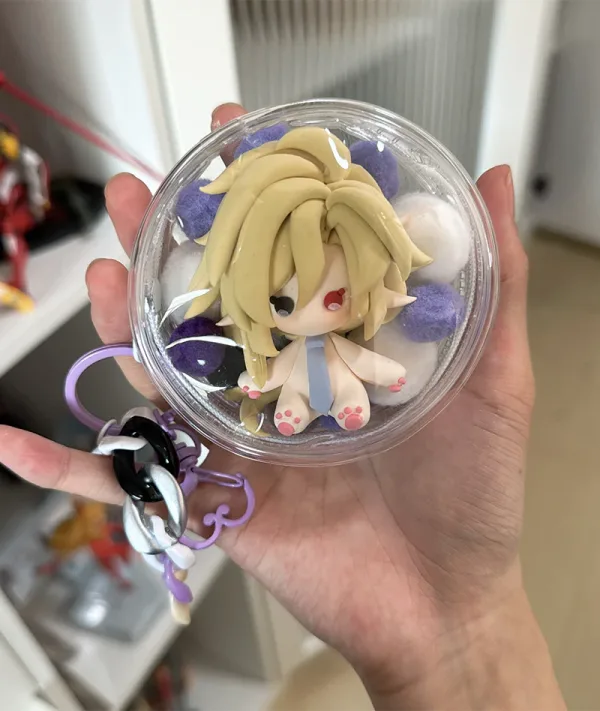 Zenless Zone Zero anime keychain featuring character artwork, acrylic, plush or silicone hanging charm for keys, backpacks, handbags and accessories, collectible HoYoverse game merchandise for fans.