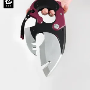 A premium 1:1 scale Zenless Zone Zero tactical cosplay dagger prop for character Jane Doe featuring a curved silver blade body, a magenta handle housing, and a black knuckled grip.