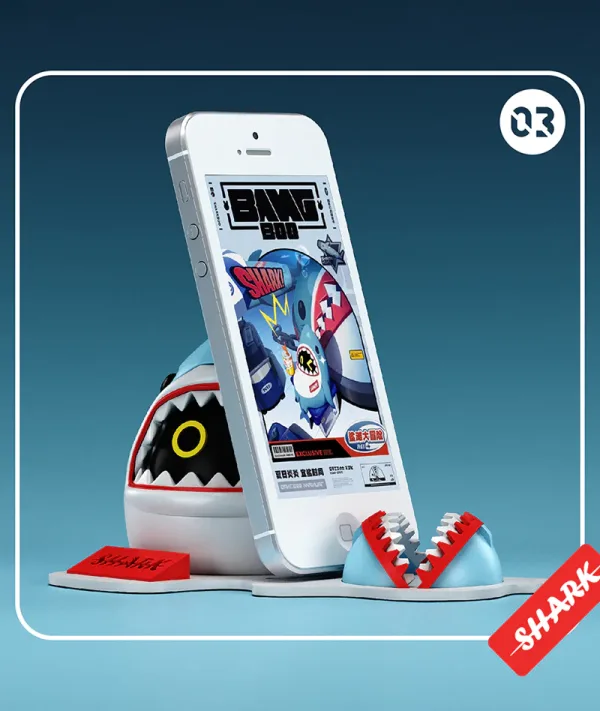 Zenless Zone Zero Sharkboo Bangboo Phone Holder 3D Printed ZZZ