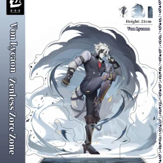 Zenless Zone Zero anime acrylic stand featuring detailed character artwork, premium transparent display figure for desks, shelves, gaming setups, room decor and collectible HoYoverse merchandise for fans.