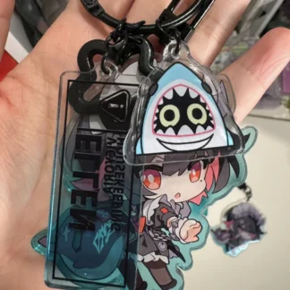 Zenless Zone Zero anime keychain featuring character artwork, acrylic, plush or silicone hanging charm for keys, backpacks, handbags and accessories, collectible HoYoverse game merchandise for fans.