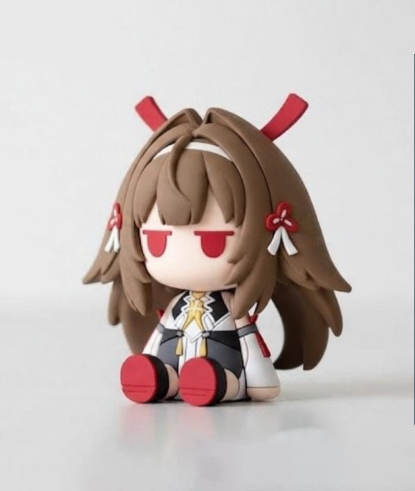 Zenless Zone Zero anime chibi figure featuring a collectible character, cute PVC desktop figurine for display, gaming setup, shelf decor and HoYoverse fans.