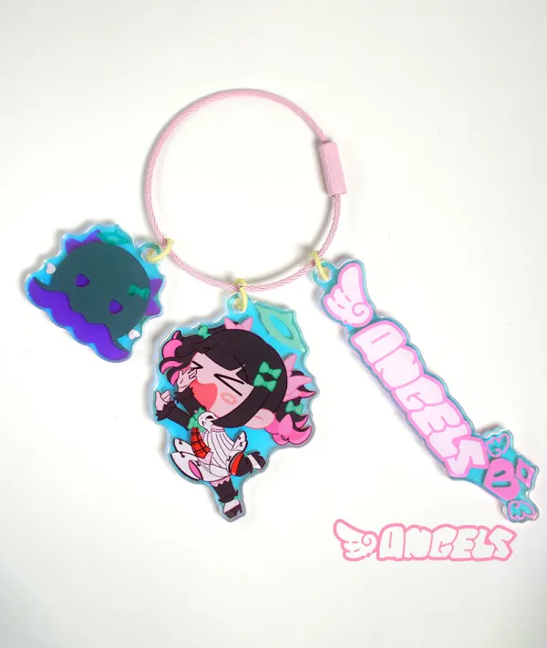 **Zenless Zone Zero anime acrylic keychain featuring a cute chibi character, transparent hanging charm for keys, backpack, handbag and accessories, collectible HoYoverse game merchandise for fans.**