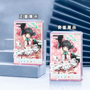 Thick rectangular Zenless Zone Zero acrylic quicksand card bricks themed like a computer window interface, showing characters Sunna, Nanomiya Yu, and Promeia as virtual angels.