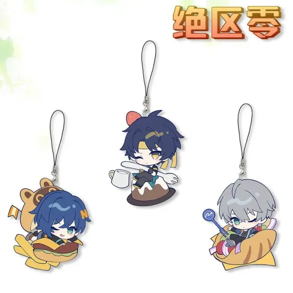 Zenless Zone Zero anime keychain featuring character artwork, acrylic, plush or silicone hanging charm for keys, backpacks, handbags and accessories, collectible HoYoverse game merchandise for fans.