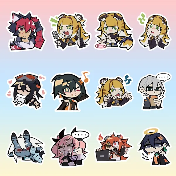 Zenless Zone Zero anime sticker set featuring colorful character artwork, high-quality waterproof decorative decals for laptops, phones, tablets, notebooks, water bottles, luggage and HoYoverse game fans.