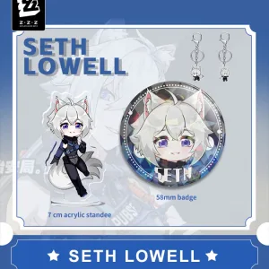 Zenless Zone Zero Seth Lowell Chibi Keychain Stand Badge ZZZ